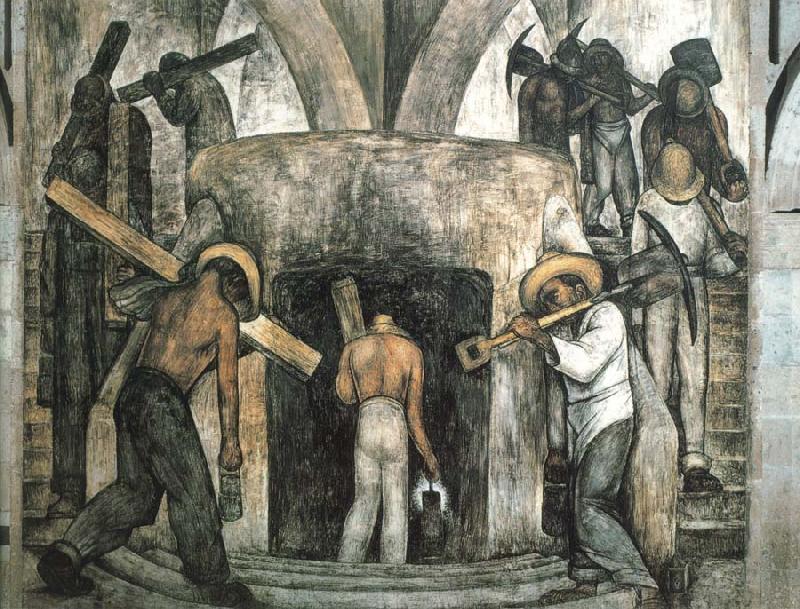 Diego Rivera Into the Mine oil painting image